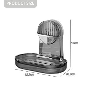 Luxuriöses transparentes Seifen kisten regal für die Wand montage Nicht perforiertes Kunststoff design für die Aufbewahrung von Haushalts reinigungs zubehör für Badezimmer - Product Image 6