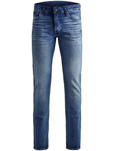 Jean en denim coupe droite pour homme, délavé moyen, coupe classique, taille mi-haute, décontracté, avec boutons, printemps - Product Image 1