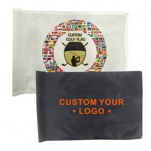 ธงกอล์ฟแบบมีลายตารางหมากรุก พิมพ์โลโก้คุณภาพสูง ปรับแต่งได้ - Product Image 1