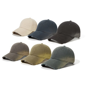 Haute qualité quatre saisons faire vieux cassé 100% coton casquette de Baseball personnalité 6 panneau hommes femmes dégradé printemps automne papa chapeau - Product Image 1