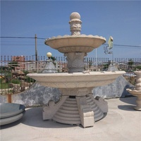 Fontaine d'eau extérieure moderne en marbre durable sur mesure de l'usine Yuezao, installation facile, grande pierre décorative paysagère