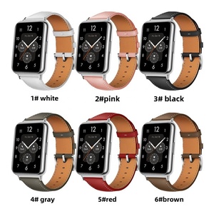 Correa de reloj de cuero genuino <span class=keywords><strong>para</strong></span> Fit 3/4/<span class=keywords><strong>5</strong></span> y Watch Fit 2 - Correa inteligente unisex con hebilla de pin - Product Image 2