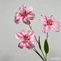 Bunga Sutra Buatan untuk Hari Valentine dan Pernikahan, Rangkaian Daylily Lily 3 Kepala, Cetakan Injeksi, Warna Dapat Disesuaikan