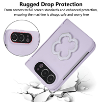 Étui Duo OMEVE pour iPhone avec béquille intégrée, protection d'écran en verre trempé, protection de charnière de qualité militaire, étui pour femme