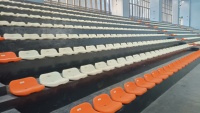Chaise creuse en plastique moulé par soufflage, légère, résistante aux intempéries, sièges de stade en PE/HDPE, design ergonomique, garantie 5 ans