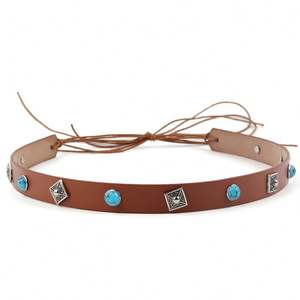 Fabricant vente en gros ceinture en PU marron incrusté de pierres précieuses synthétiques en alliage tablier à capuche multi-usages nouveau produit - Product Image 5