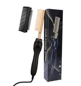 Factory Price Small Comb High Heat Straightener Pressing Electric Hot Comb Electric Hair Straightener