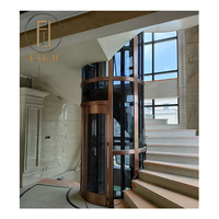 Ascensore Circolare Curvo per Villa Moderna 3-5 Piani, Elevatore Panoramico con Azionamento AC Senza Ingranaggi
