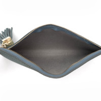 Dompet Wanita Kulit PU Biru Teal dengan Resleting, Dompet Panjang dengan Tempat Kartu yang Dapat Dilepas, Portabel 6 Inci untuk Sehari-hari.