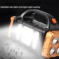 Lampe torche LED COB solaire rechargeable par USB, étanche, puissante pour le camping, le travail en extérieur et les lanternes.