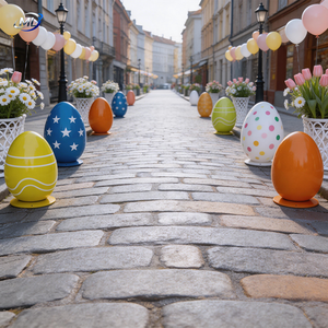 ประติมากรรมไข่ทาสีขนาดใหญ่พิเศษ รูปปั้นตกแต่งเทศกาลอีสเตอร์ขนาดยักษ์ รูปปั้นไข่ทาสีหลากสีขนาดใหญ่พิเศษ ของตกแต่งเทศกาลกลางแจ้ง - Product Image 3