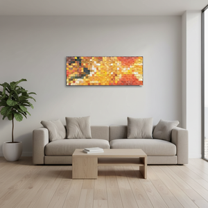 Art mural en bambou 3D mosaïque fait main, motif feuille verte, décoration d'anniversaire Art Déco, personnalisable OEM - Product Image 2