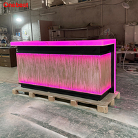 Comptoir de bar miniature de taille standard moderne pour la décoration intérieure de restaurant, club, bar, avec éclairage LED changeant de couleur