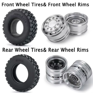 Moyeu de roues en métal 6 pièces et pneus de roue en caoutchouc 10 pièces pour pièces de camion de tracteur de <span class=keywords><strong>remorque</strong></span> <span class=keywords><strong>Tamiya</strong></span> <span class=keywords><strong>1</strong></span>/<span class=keywords><strong>14</strong></span> RC - Product Image 4