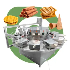 Industriële Automatische Stroopwafel Suiker Ijs Kegel Ei Roll Vorm Maker Gas Machine India