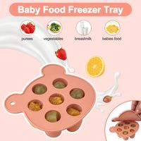 Moule à sucettes en silicone sans BPA pour bébé avec motif de fruits de dessin animé, attache-tétine, moule à glaçons pour lait maternel (avec couvercle)
