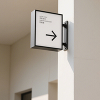 Panneau lumineux LED personnalisé pour intérieur, boîte à lumière circulaire en acier pour installation suspendue en magasin commercial