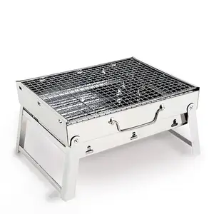 F1-363 Outdoor-Holzkohle-Ofen verdickt Edelstahl-Grill im Freien tragbare klappbare BBQ-Grill