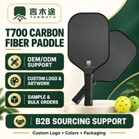 Raquette de pickleball en fibre de carbone T700, raquette intégrée en fibre de verre, épaisseur 1,2 cm, entraînement intérieur/extérieur pour adultes