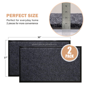 Tapis de sol rayé en polypropylène, tapis de porte anti-salissures, tapis anti-poussière, tapis d'entrée antidérapant pour extérieur - Product Image 4