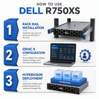 Serveur de bureau original R750XS 2U Rackmount 2-Socket 3ème génération Intel Xeon Scalable PC d'entreprise