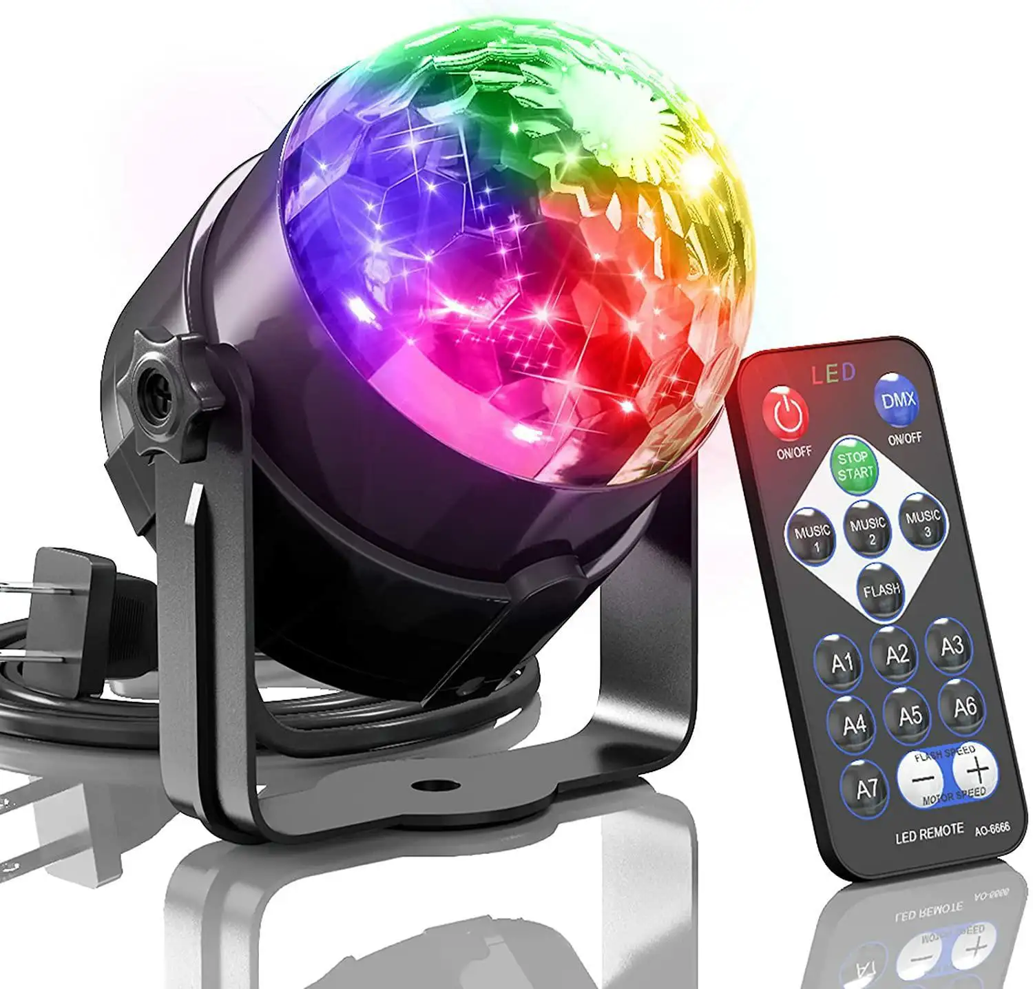 Lampe projecteur LED de musique Disco Laser Lighting Wedding Stage LED Strobe Light 2024 RGB NEW Star Mini Night Club DJ Party 80 IP65