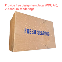 Grande boîte à poisson en carton ondulé robuste personnalisée boîte de papier agricole boîte d'expédition étanche à la cire pour fruits de mer