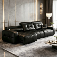 Modernes Leder-Elektro-Relaxsofa für 3 Personen Ausziehbares Luxus-Multifunktionales Schlafsofa