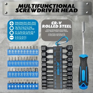 Jeu de tournevis Seiko Dy 83 pièces avec embouts et cordon élastique pour outils de réparation industrielle - Product Image 2