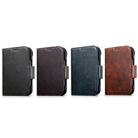 Étui de téléphone SUTENI pour iPhone Duo avec recharge sans fil, porte-cartes, boucle magnétique, support, rabat, portefeuille, cuir synthétique de luxe