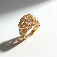 Neuer Vintage-Ring aus vergoldetem Messing mit großer Öffnung, breiter Schmuckring, Großhandel ab Werk