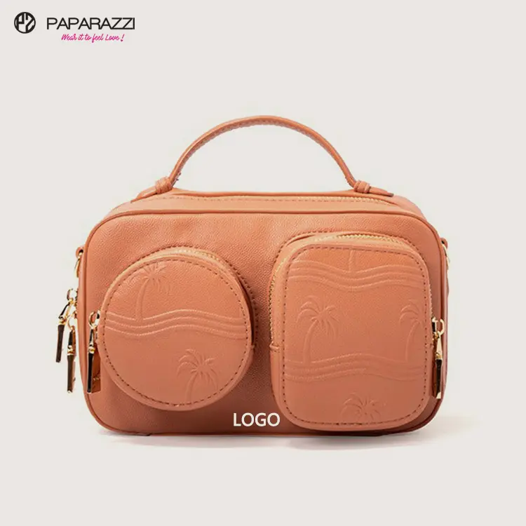 Paparazzi PA0353 sac à main en cuir Pu personnalisé pour femme, sac à bandoulière simple avec poches avant