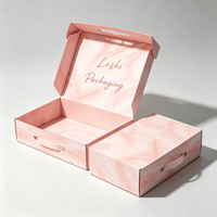 Boîte cadeau en carton rigide de luxe pliable de grande taille avec poignée en plastique, impression personnalisée