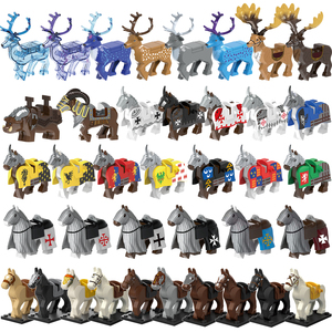 Figurine de <span class=keywords><strong>Chevalier</strong></span> Médiéval, Cheval de Guerre et Sanglier en Mini Blocs – Kit de Construction Éducatif pour Enfants - Product Image 1