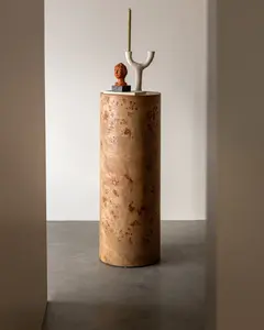 Rachel Donath Vernier Sculpture linéaire présentoir à lit Table d'appoint étagère cachée ronce <span class=keywords><strong>Grain</strong></span> de bois salon Table basse gauche - Product Image 1