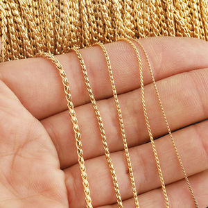 Cadena de cuerda redonda de acero inoxidable chapada en oro 304, joyería fina de metal para mujer, collar, tobillera, accesorio DIY - Product Image 2