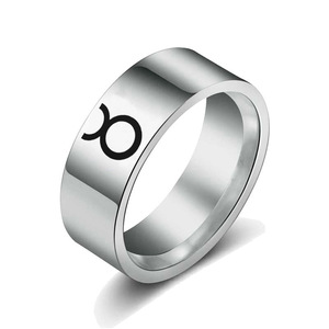 Anillos de acero de titanio para hombre y mujer, Aries, capricornio, cáncer, zodiaco, astrología, signo de 12 Constelaciones, joyería para parejas - Product Image 5