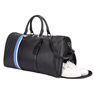 BSCI Factory Custom Luxury Multifunctional <b>Men</b> Vegan Faux Leather <b>Travel</b> Overnight Weekender Duffel <b>Bag</b> with Shoe Compartment - Product Image 1