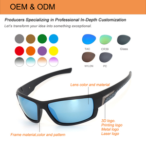 Großhandel Designer Sonnenbrillen Frauen Männer Sport Sonnenbrillen Polarisierte Sonnenbrille Logo Schwarz TR90 Rahmen Custom Brille für den Außenbereich - Product Image 2