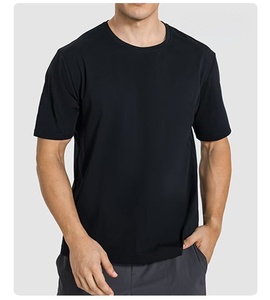 T-shirts de sport légers et amples à manches courtes pour hommes, personnalisables, séchage rapide, unis, pour la course en extérieur, vêtements de sport et fitness, vente en gros - Product Image 2