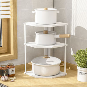 OWNSWING Organisateur de cuisine en forme d'éventail Support de <span class=keywords><strong>rangement</strong></span> d'angle pour assaisonnements <span class=keywords><strong>sous</strong></span> l'évier Étagère de <span class=keywords><strong>rangement</strong></span> triangulaire multicouche - Product Image 3