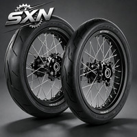 Ensemble de roues Supermoto en aluminium CNC de 17 pouces pour moto électrique Sur-Ron Ultra Bee, pneus CST avant et arrière argentés, kit complet