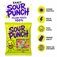 Bolsas de Plástico Planas con Ventana para Dulces Extremadamente Ácidos, Bolsas de Embalaje Individual para Gomitas Ácidas y Golosinas Cubiertas de Azúcar