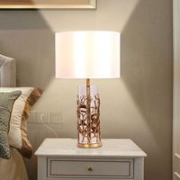 Lampe de chevet de chambre à coucher en verre de campagne américaine Fashion living room model room wedding decoration modern simple table lamp
