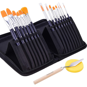 15 Pcs assortiti <span class=keywords><strong>pittura</strong></span> pennelli set con Custodia Portatile Palette Coltello Spugna - Product Image 5