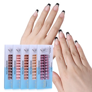 240 <span class=keywords><strong>Uñas</strong></span> Postizas Realistas con Logotipo Personalizado al por Mayor, <span class=keywords><strong>Uñas</strong></span> Postizas Cortas Cuadradas <span class=keywords><strong>Decoradas</strong></span> con Punta Francesa Blanca - Product Image 5