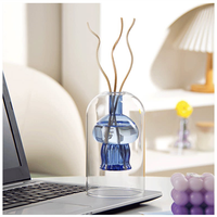 Bouteilles d'arôme en verre borosilicate double couche en forme de méduse, diffuseurs à roseaux, bouteilles de parfum en verre, vases élégants en verre