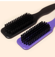 Brosse à barbe à poils de sanglier imprimé léopard pour hommes, brosse de toilettage pour patte de requin
