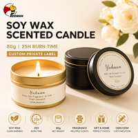 Bougie parfumée en cire de soja Beeman, boîte en métal, aromathérapie, parfum d'ambiance, 25 heures de combustion, cadeau de mariage, étiquette privée personnalisée, OEM
