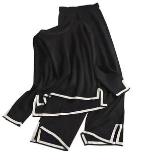 Completo Casual da Donna in Maglia Antirughe con Collo a O, Lunghezza <span class=keywords><strong>alla</strong></span> <span class=keywords><strong>Caviglia</strong></span>, Vita Alta e Vestibilità Ampia per l'Autunno - Product Image 5